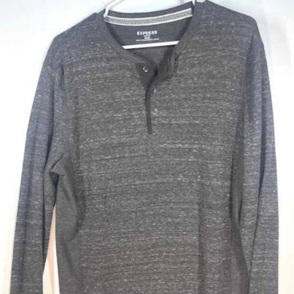 EXPRESS Waffle Medium Gray Sweater